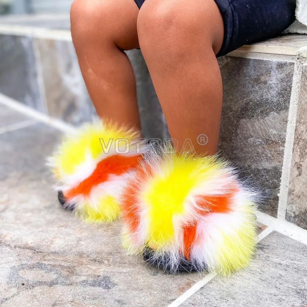 Kids furry slippers online