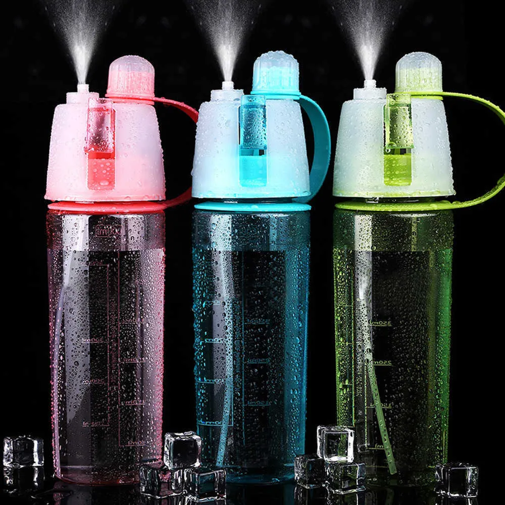 Nieuwe creatief spuitwater draagbare atomisatie buiten sport fitness drink fles p230530