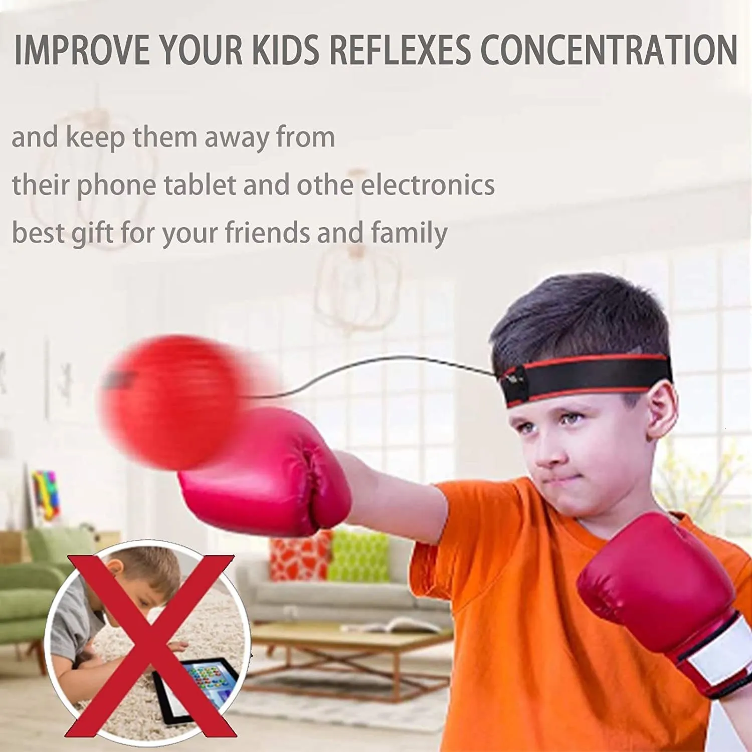 Punching Balls Boxing Reflex Balls Sets Stress Ball with 2 Headbands for Kids Adults Fitness Speed Hand Eye Reaction and Coordination Training