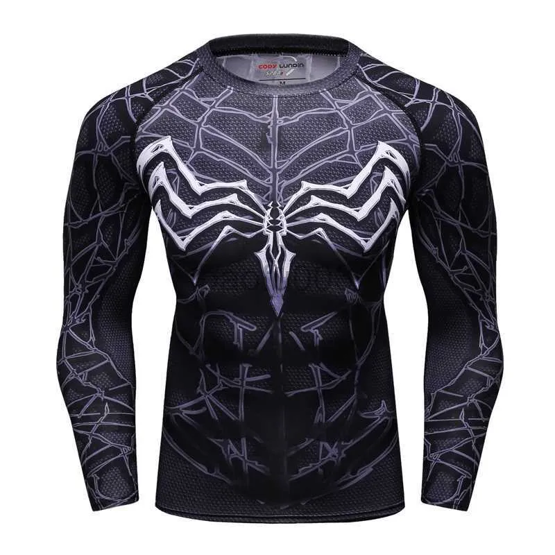 Men's T-Shirts Exercise Men's Bodybuilding Fitness T Shirt Man 3D Print Long Sleeve Quick Dry Compression Shirt Stretch Sports Running Gym Tops J230531