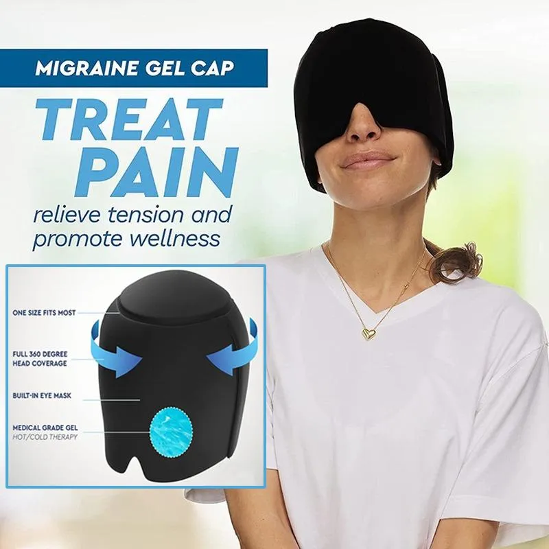 Relaxation Ice Cap for Relieve Headaches Stress Relax Pain Head Pack Gel Bead Chemo Sinus Neck Wearable Therapy Wrap Pressure Pain Relief