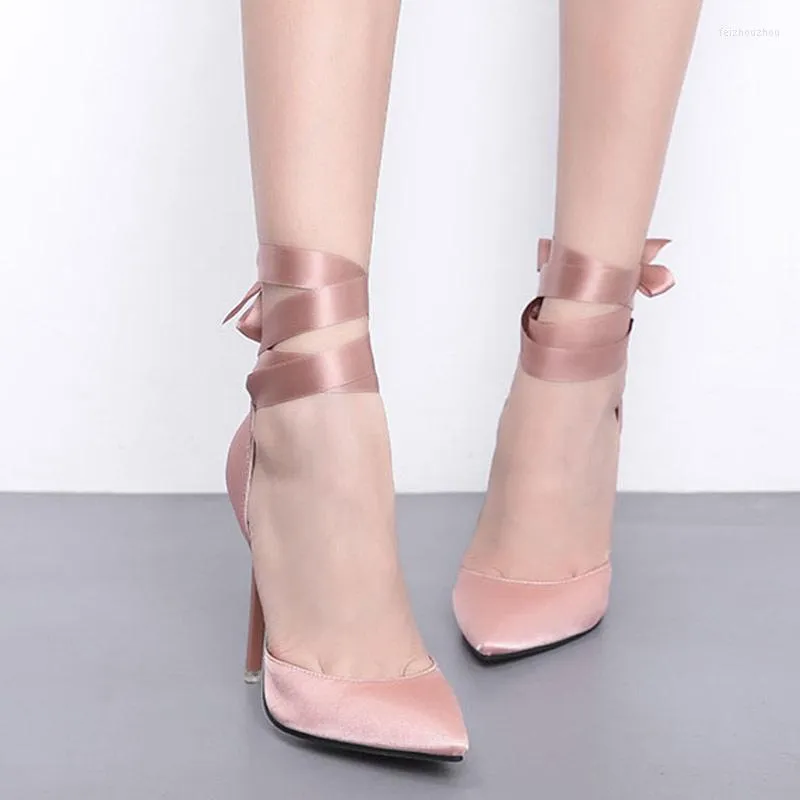 Women Fetish Sandals High Fashion Heels Narrow Band Buckle Strap Flock CM Thin Wedding Shoes Apricot b