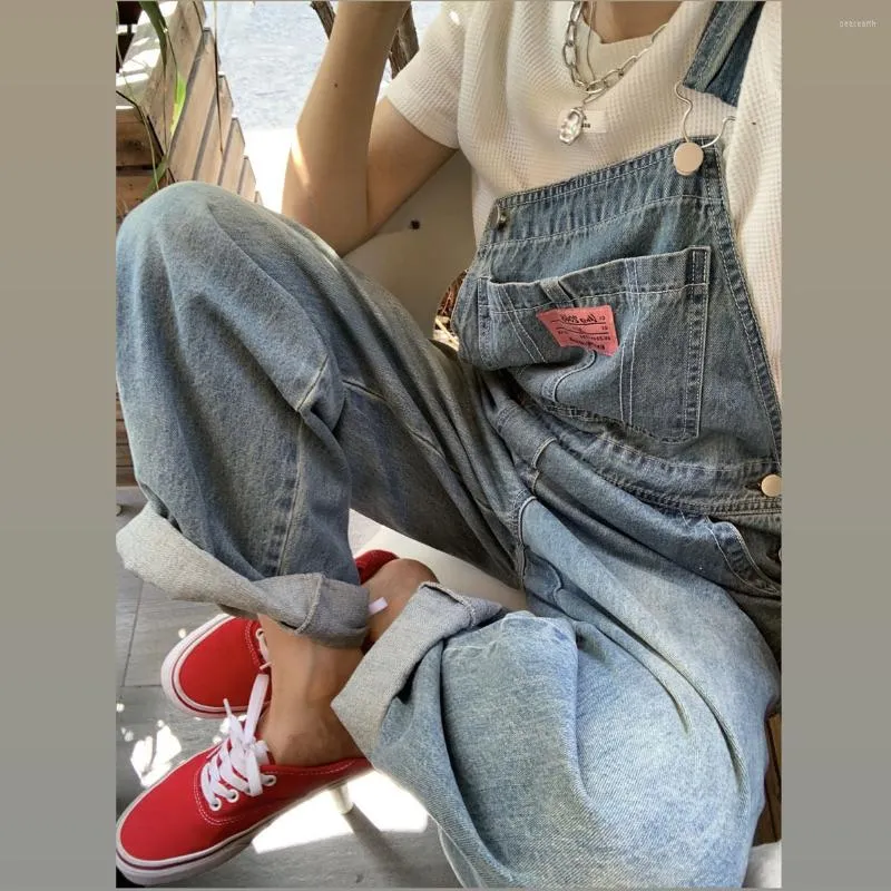Women's Jeans Fashion Overalls Denim Pants Summer Thin Age-reducing Wide-leg Nine-point Casual Straight-leg For Women
