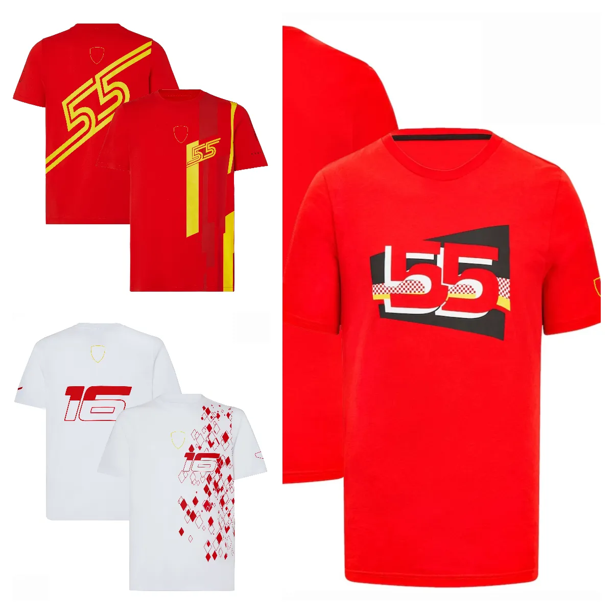 2023 Nieuwe F1 Formule 1 Teamuniform rode heren T-shirt met korte mouwen vrijetijdssport racepak plus maat maatwerk