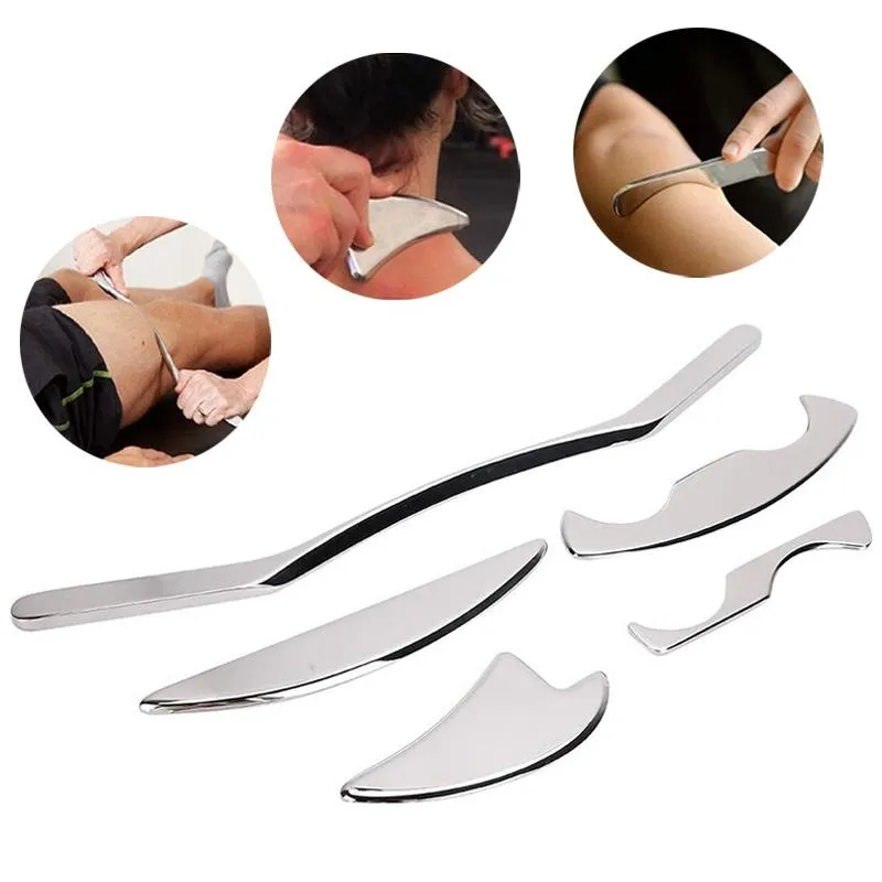 Prodotti GUASHA Massage Tools Grado medico Manuale in acciaio inossidabile Strumento di raschiatura Myofascial Release Tissue Terapia Sollievo dal dolore