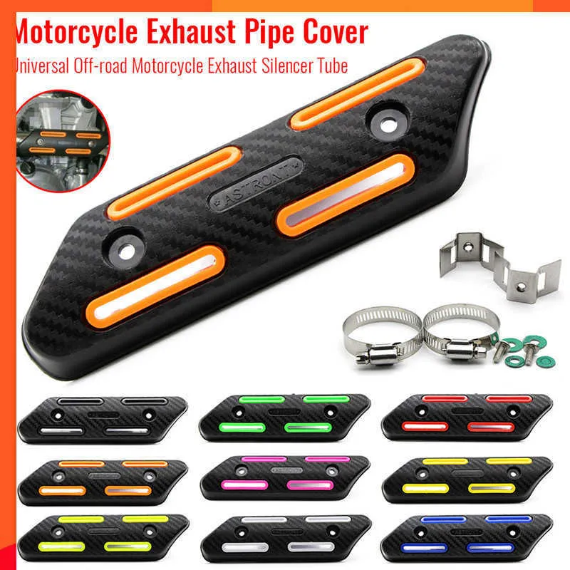 New Universal Off-road Motorcycle Exhaust Silencer Tube Heat Shield Protector Protection Pit Cover Tube Bicycle