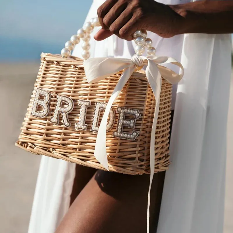 Straw Bridal Shower Tote Bag Boho Rustic Beach Pool Boat Yacht Lake Wedding Engagement Honeymoon Bachelorette Party Gift From Men09 20.46 DHgate.Com