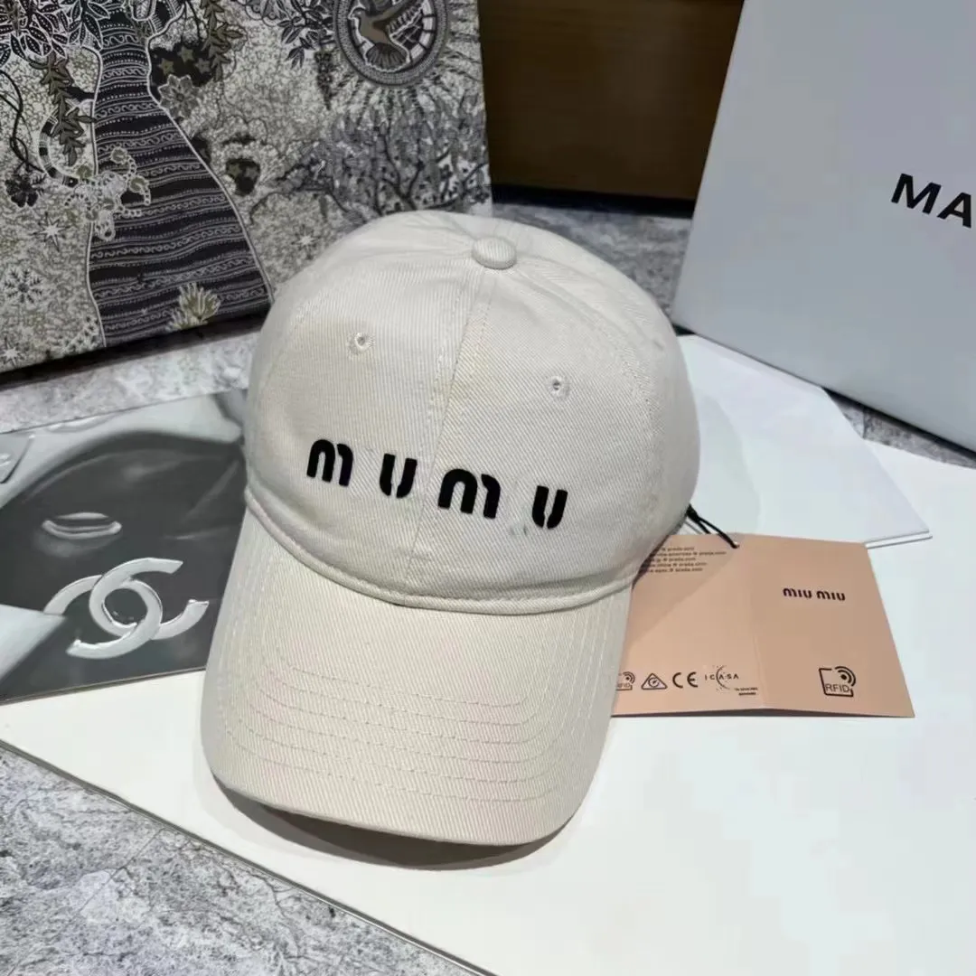 Miuus Cap Designer Top Quality Hat Sendingy Brim Chapeaux MIU Baseball Cap en jean LETTRES