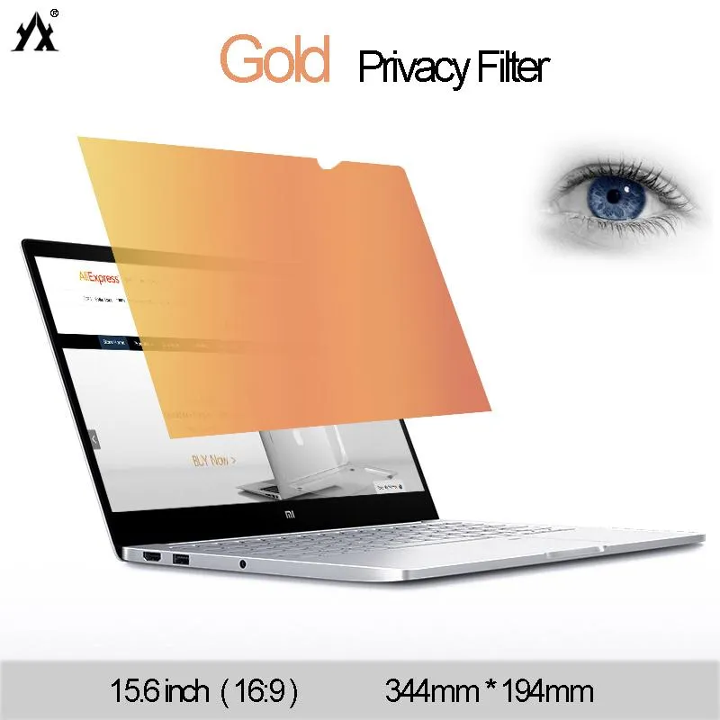 Filters 15.6inch 344mm*194mm Gold Privacy Filter 16 9 Screen Protectors Laptop Privacy Computer Monitor Protective Notebook Film