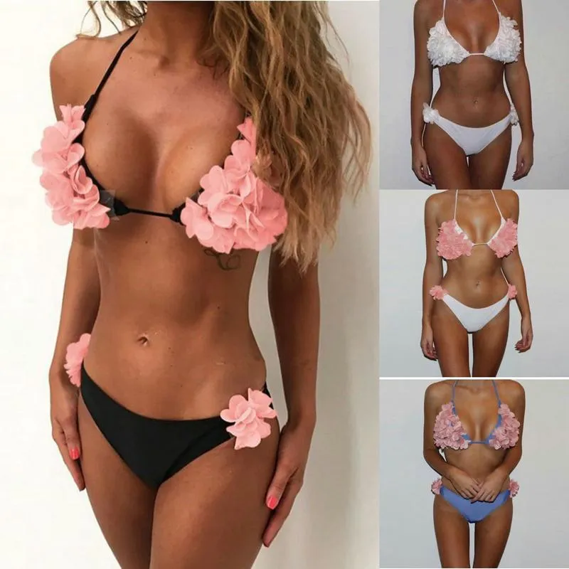 Swimwear 2021 Brésilien Bikini Set Thong Bikinis Black Swimswear Femme mignon Push Up Bathing Fssuise Bandage Femme Biquinis Feminino