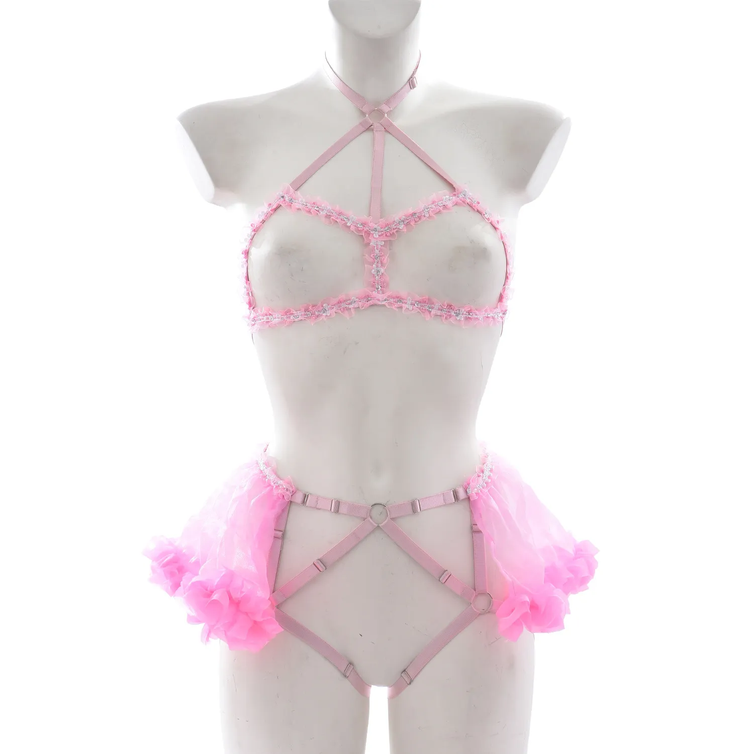 Pink Lace Bra Panty Set Sexy Open Chest Lingerie... From Xmlongbida, $15.65  | DHgate.Com