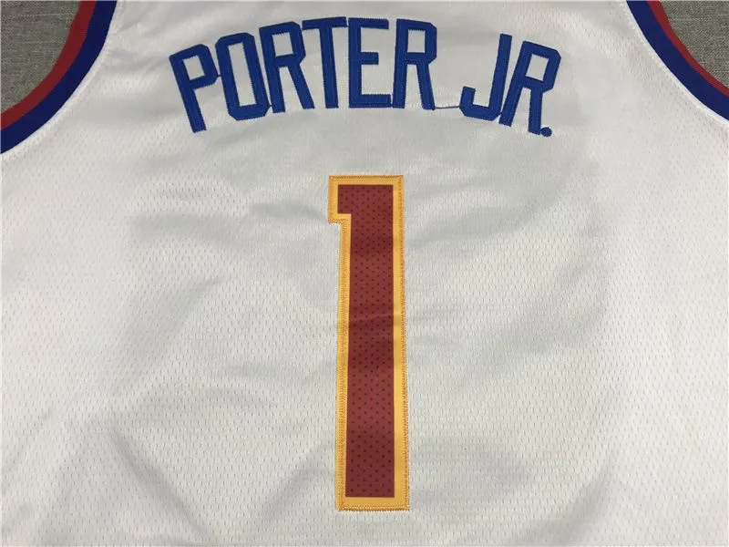 2023 Finals Patch Jokic Murray Basketball Jersey 1 Michael Porter Jr. Navy Jamal Murray Blue White Stitched Jerseys Maillots de basket Men Kids Custom