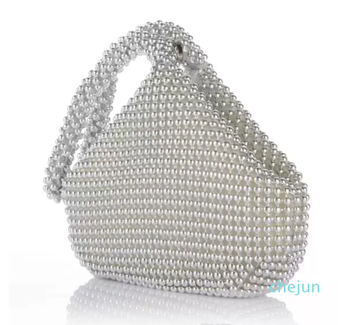 Diamond Clutch Evening Bags Chic Pearl Round Shoulder Bags for Women Handbags Wedding Party