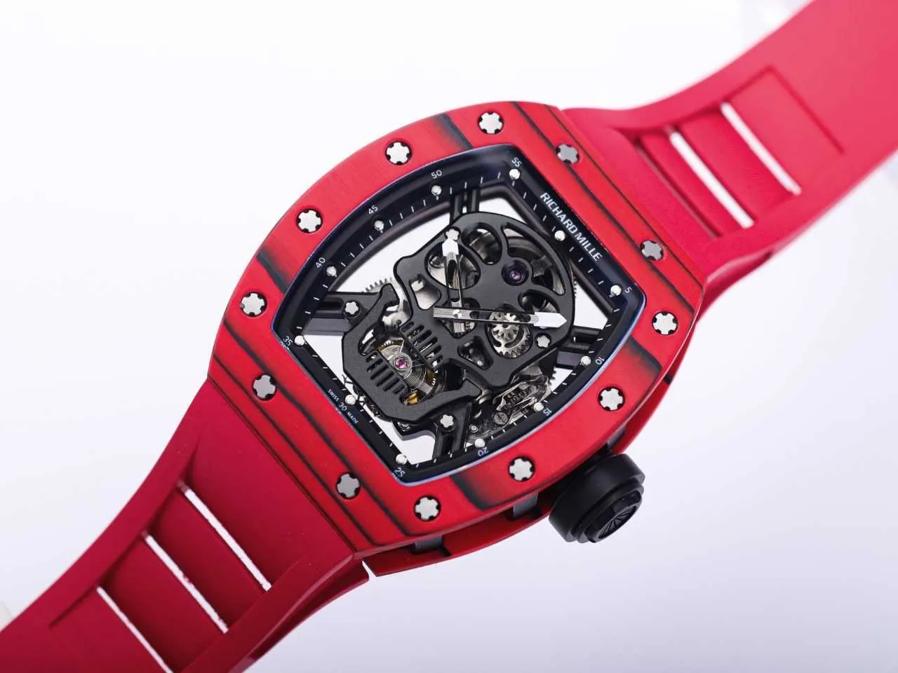 Designeruhren Riichardsmilers RM052 01 SUPERCLONE Armbanduhr Skull Active Mechanics Tourbillon Farbqualit t RM52 Skull Head Diamond LY