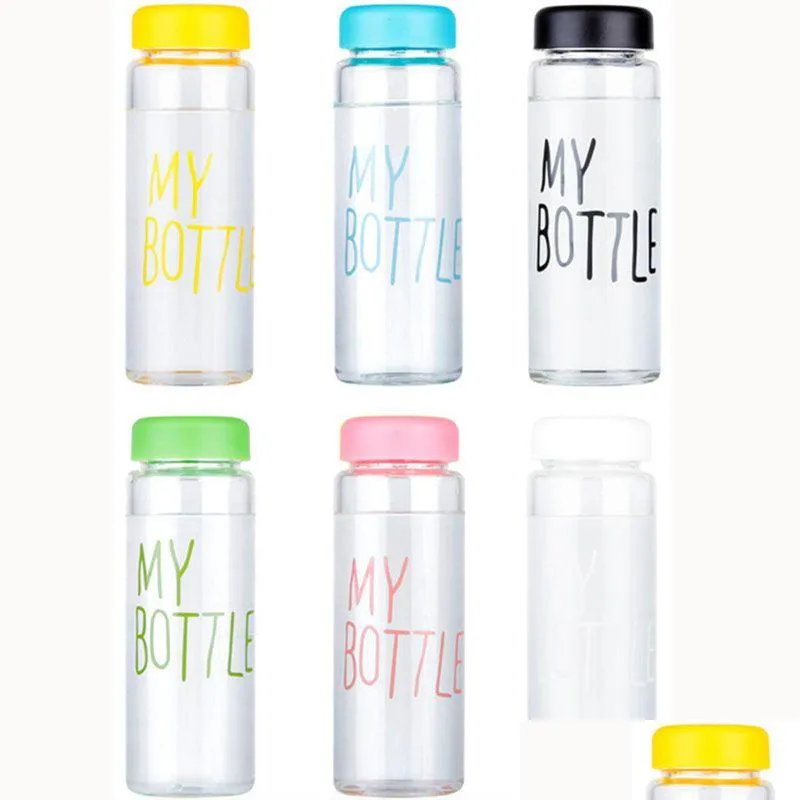 Water Bottles 500 Ml Creative Lemon Bottle Portable Clear Frosted Glass Sports Bicycle Travel Fruit Juice Cup Drinkware Vt1489 Drop Dhtvy