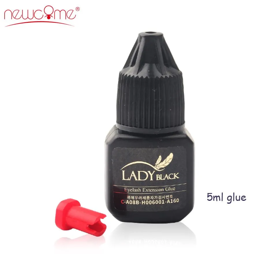 Verktyg 1 flaska 5 ml Lady Black Eyelash -förlängningslim Snabbtorkning Falsk ögonfransförlängningslim över 6 veckor utgör professionella verktyg