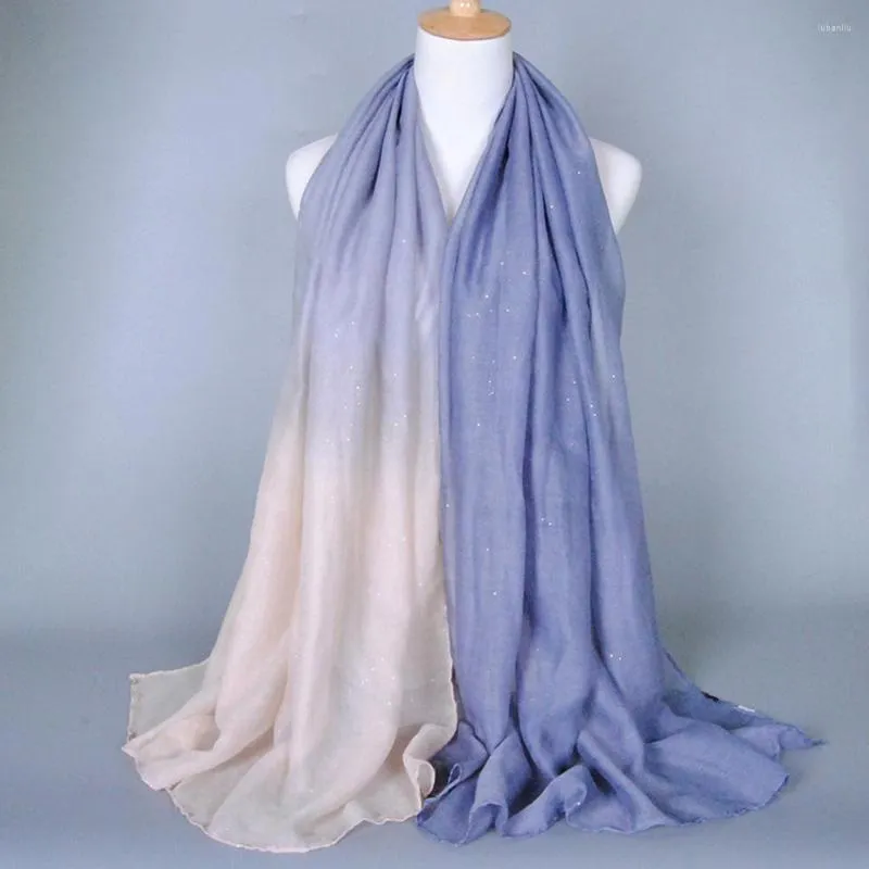 Scarves Scarf Women Gradient Stole Wrap Shawl Soft Cotton Linen Yarn Bali Elegant Bronzing Long Shawls Wraps Multicolor 180-90CM