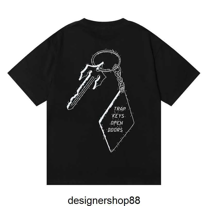 Heren T-shirts 2023fw Hoge Kwaliteit Designer Trapstar London Trap Keys Open Deuren Tee Katoen Dubbel Garen Korte Mouw T-shirtbvs6LOKG