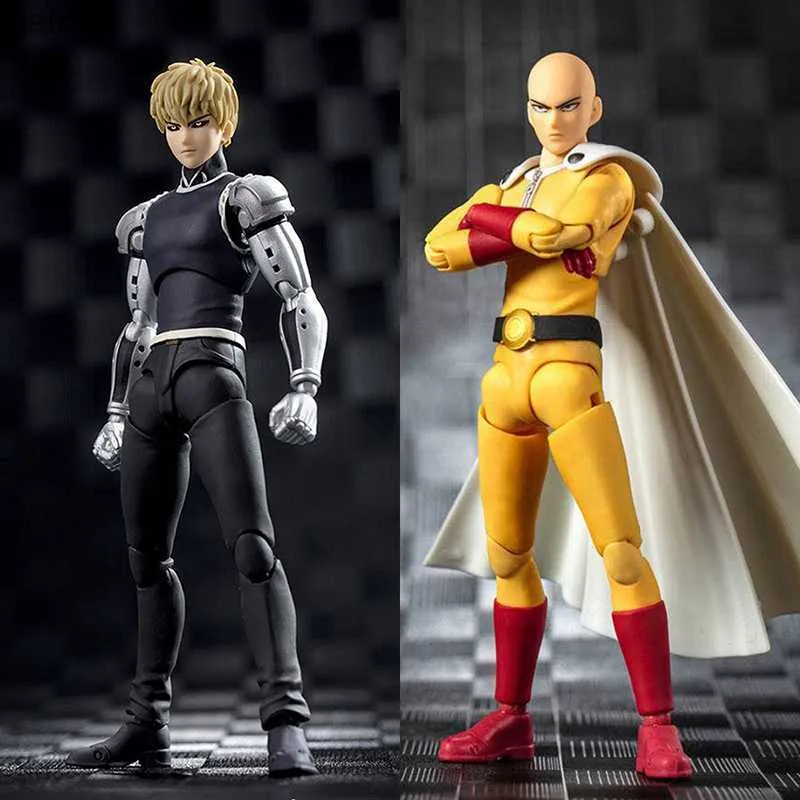 Dasin/Great Toys/GT One Punch Man Saitama Genos Garou 1/12 14Cm/5.5 Inch  SHF/S.H.F PVC Action Figure Model In Stock