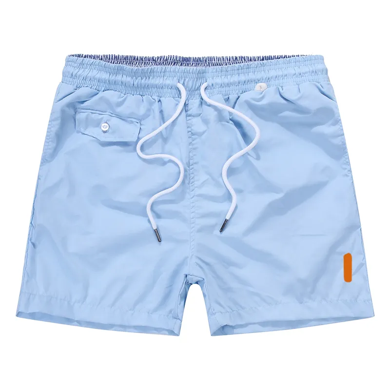 White polo shorts with blue horses 2025