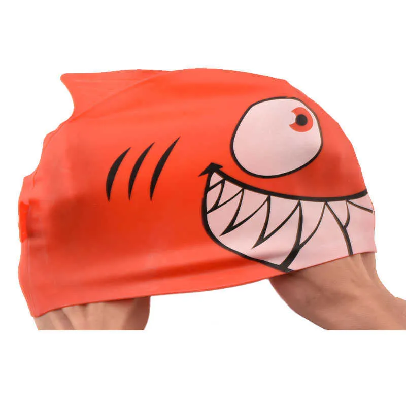 Waterproof Cartoon Sharx Childrens Funny Swim Caps Amazon With Ear