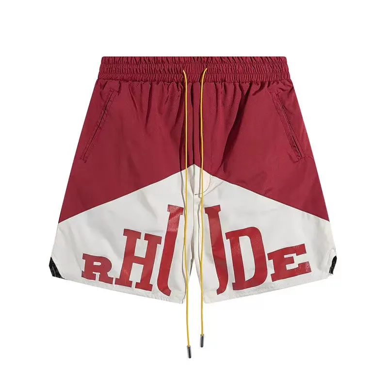 Rhude Shorts Designer Shorts Męskie Koszykówka Krótkie spodnie Luksusowe letnie plażowe siłowni Letter Street Fashion Swim Trunks