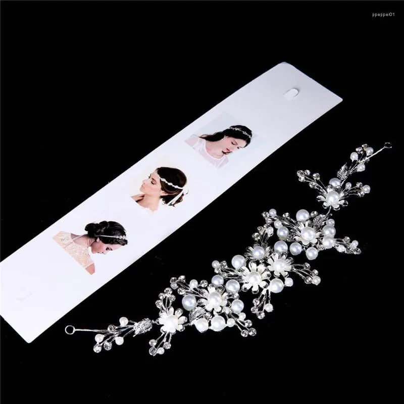 Hair Clips 1pc/lot Elegant Princess Bridal Wedding Hairband Headdress Ornament Vine Fake Pearls Jewelry Decoration Accessories Silver Color