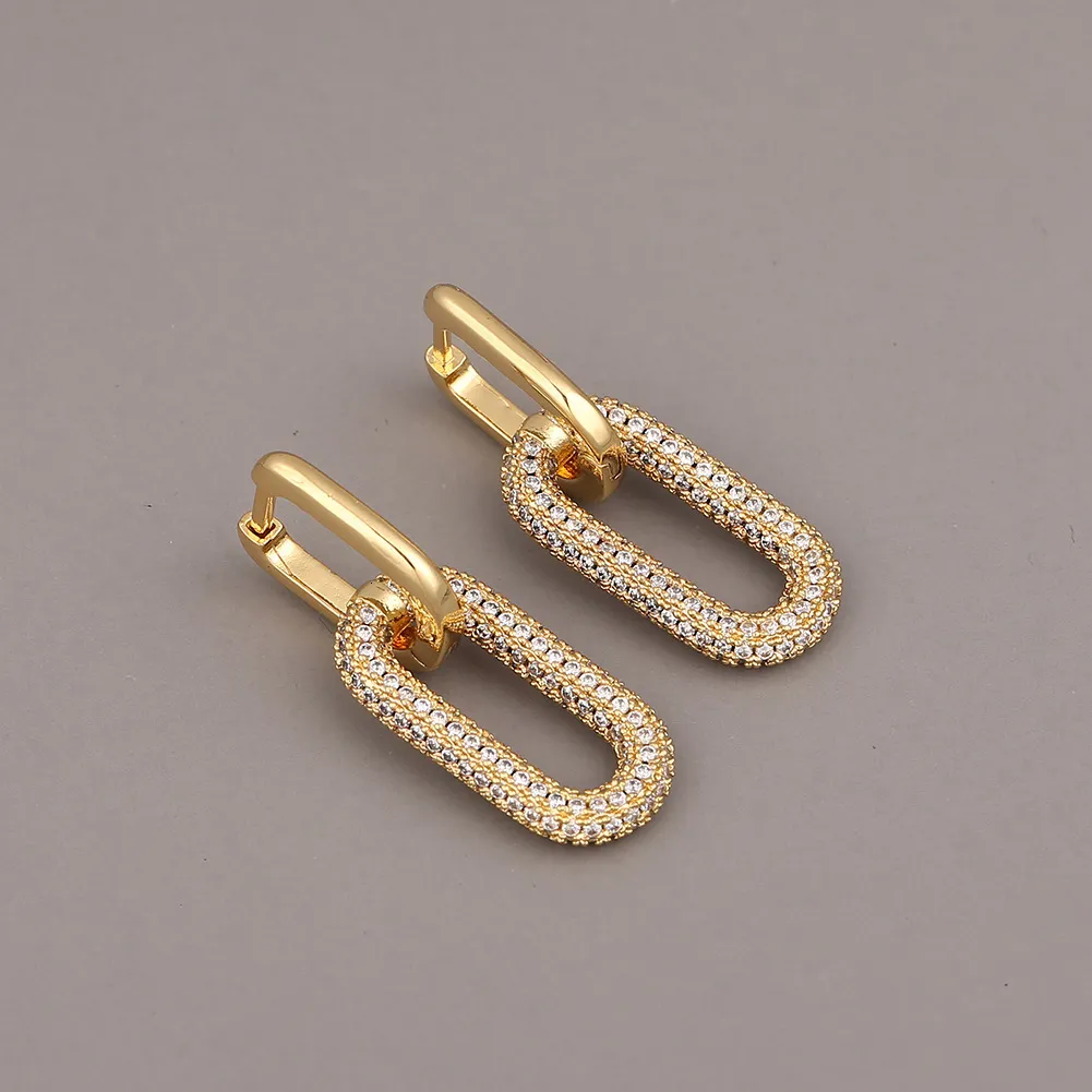 Hoop Huggie Exageración Geométrica Micro Pave Tiny Drop Pendientes Lujo Oro Color Cuba Piercing Oreja Anillo Para Mujeres Joyería Declaración 230531