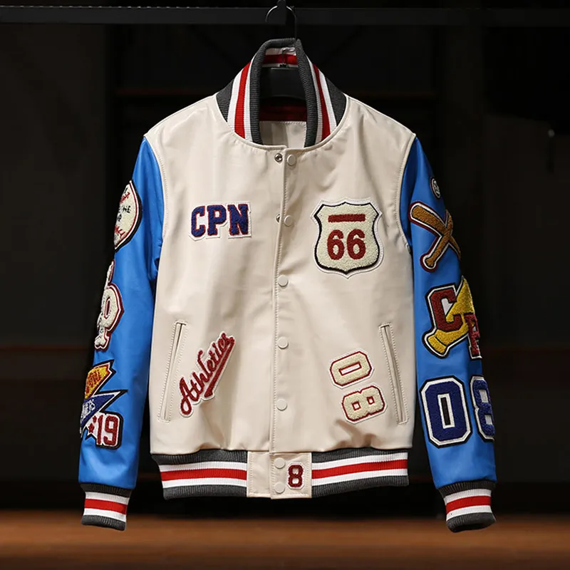 Jacket Men's Jackets Heavy Industry Leather Men Motorcycle Luxury Designer  Embroidery Short Biker Baseball Jackets Y2k Streetwear Winter 230531 FT86