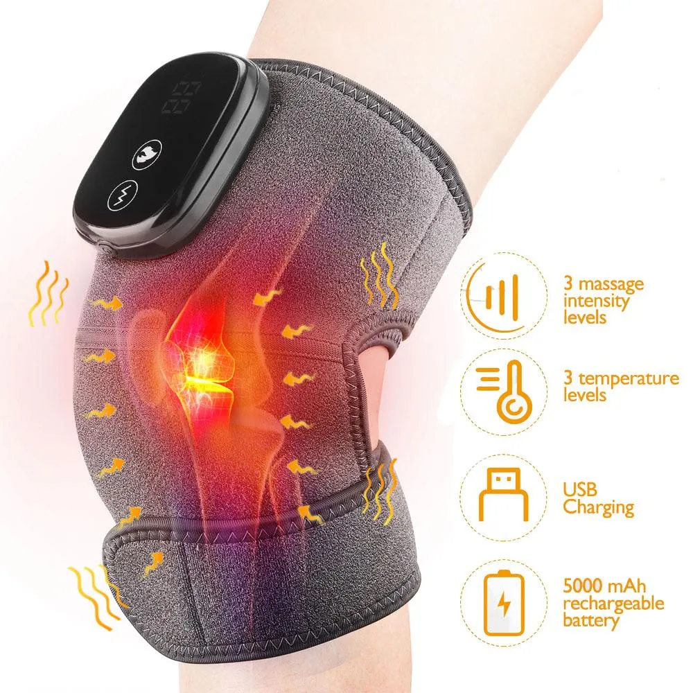 Masajeador Calentamiento eléctrico Masaje de rodilla Terapia de compresión caliente Soporte Protector para rodilla Hombro Mano Alivio del dolor Recuperación de articulaciones
