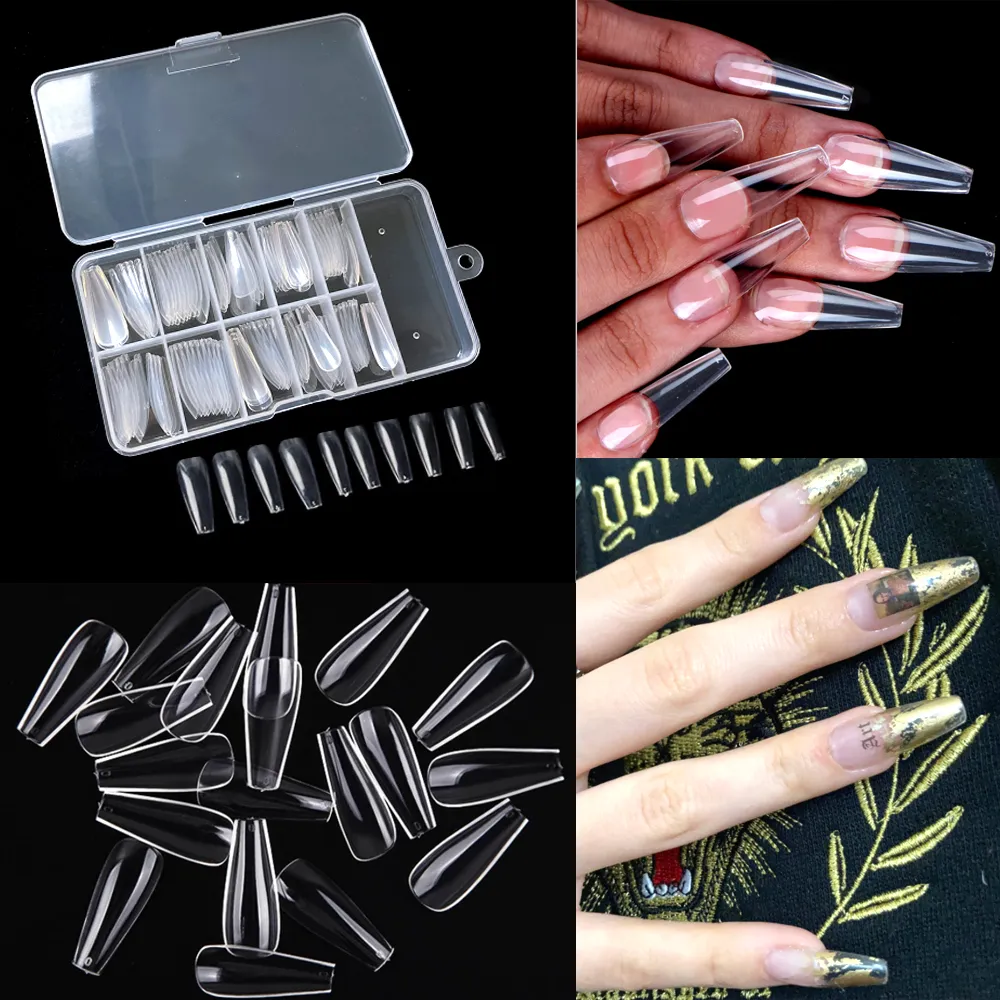 Faux Ongles 100pcs faux ongles Artificielle Coffin Extension accesorios capsules ongles en gel x ongles fournitures pour professionnels 230530