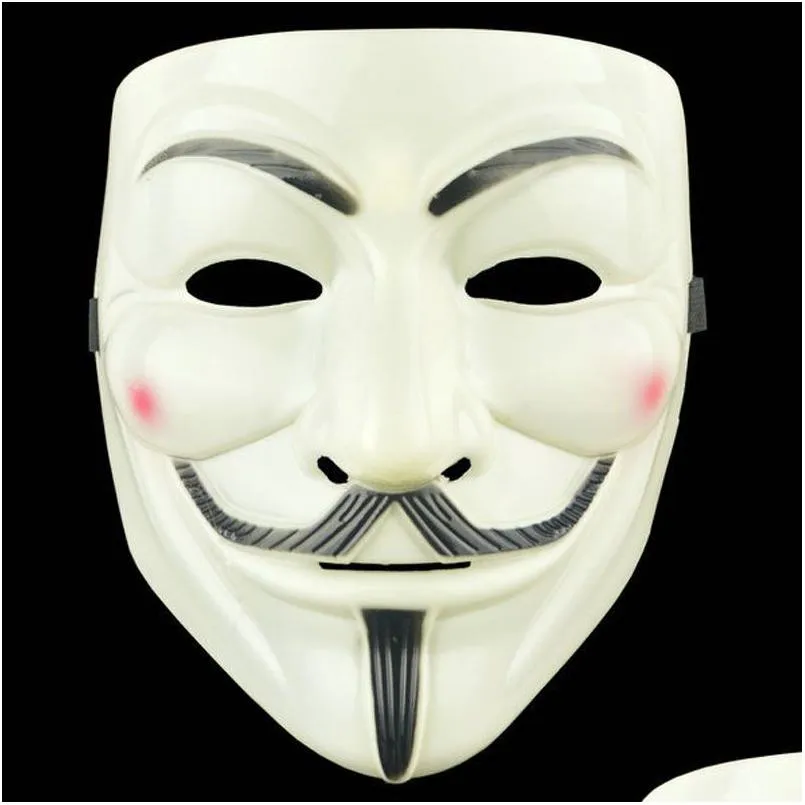 파티 마스크 할로윈 공포 슬라브 마스크 플라스틱 v vendetta fl face 남성 거리 댄스 의상 역할 코스프레 대기 소품 낙하산 DH3PR