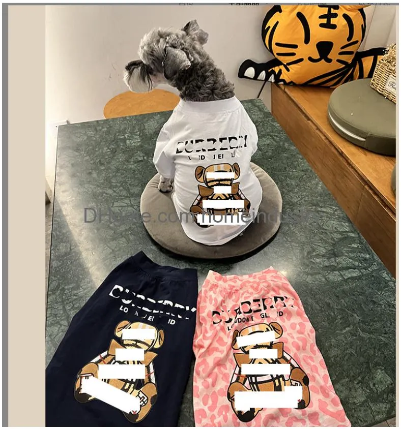 Dog Apparel Shirts Lovely Bear Designer Pet Clothes Summer For Small Dogs Chihuahua Yorkies Bldog Drop Delivery Home Garden Supplies Dhewz