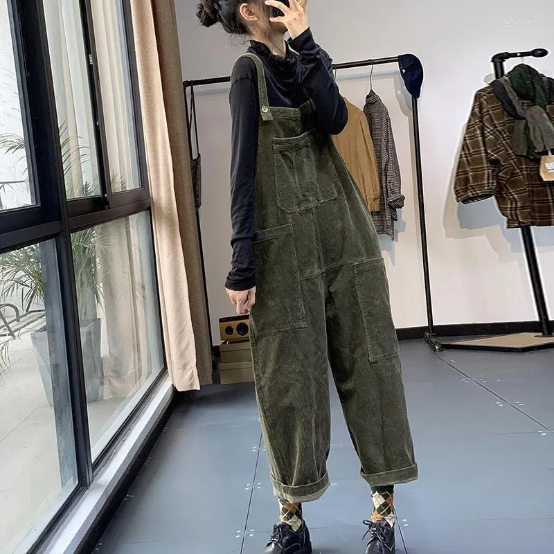 DHgate Versatile Corduroy Suspender Jumpsuit Autumn Casual Wide Leg Pants Apparel