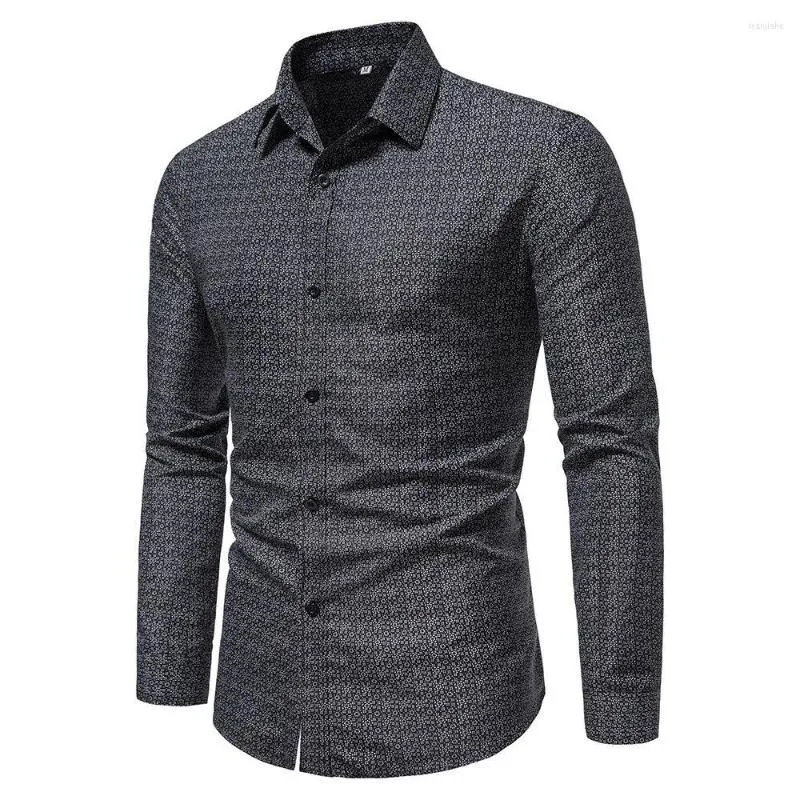 Men's Casual Shirts Men's Long-sleeved Shirt European Size Fashionable Slim Lapel Men