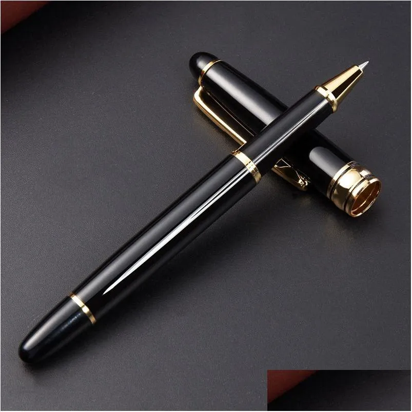 Ballpoint Pens Fashion Metal Pen Black Oil Nonslip Durable Writing Supplies Advertising Gift Customize Vt1776 Drop Delivery Office S Dhtod