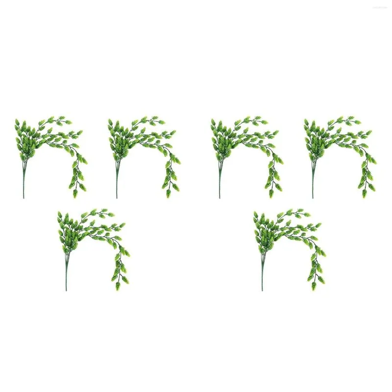 Decorative Flowers 6Pcs Artificial Flower Hops Vine Garland Plant Fake Hanging Greenery For Indoor Outdoor Front Porch Decor