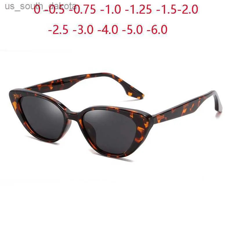 Ovale Myopie-Sonnenbrille mit Leopardenrahmen für Männer, polarisiert, Retro, UV400, blendfrei, verschreibungspflichtige Sonnenbrille für Frauen, 0 -0,5 -0,75 bis -6 L230523