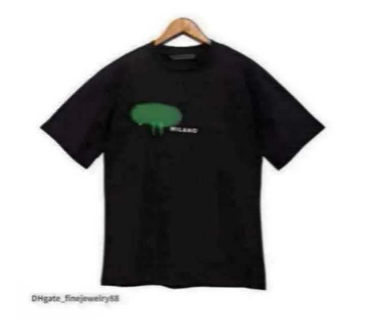 T-shirts pour hommes t-shirt Palms Palmangel City Designer Limited Inkjet Graffiti Letter Printing Men's Women's Sailboat Short-sleeved Casual cde3