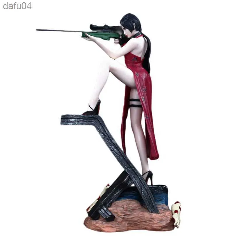 Manga 32CM-36CM Resident Evil Ada Wong Leon Scott Kennedy Jill valentine PVC Figure Action Anime Collection Statue Poupée Cadeau jouets L230522