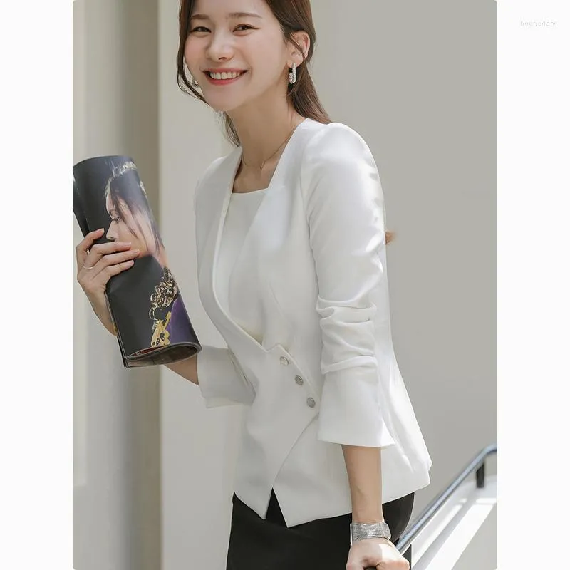 Abito a due pezzi Elegante gonna professionale Blazer Fashion Slim Fit High Front Desk Abbigliamento formale Business Office Lady Work Uniform Women Suit