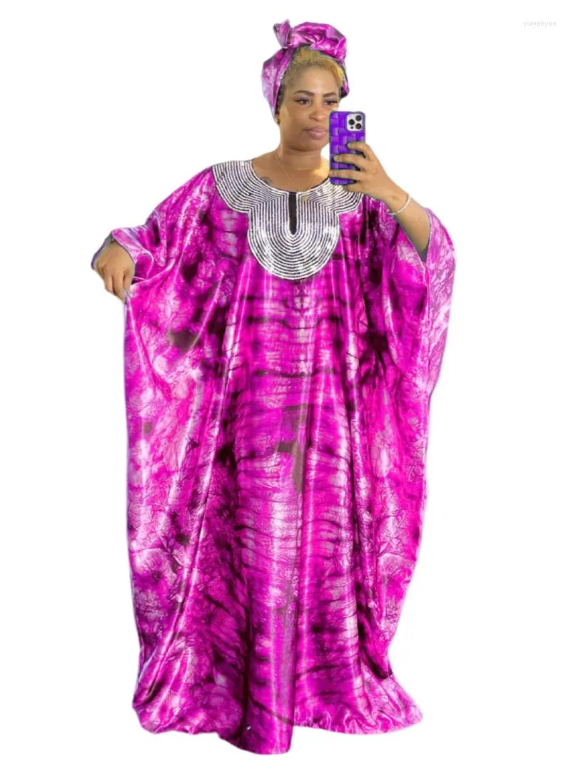 Roupas étnicas vestidos africanos para mulheres verão elegante meia manga poliéster lantejacho azul verde vestido púrpura longa abaya muçulmano abaya