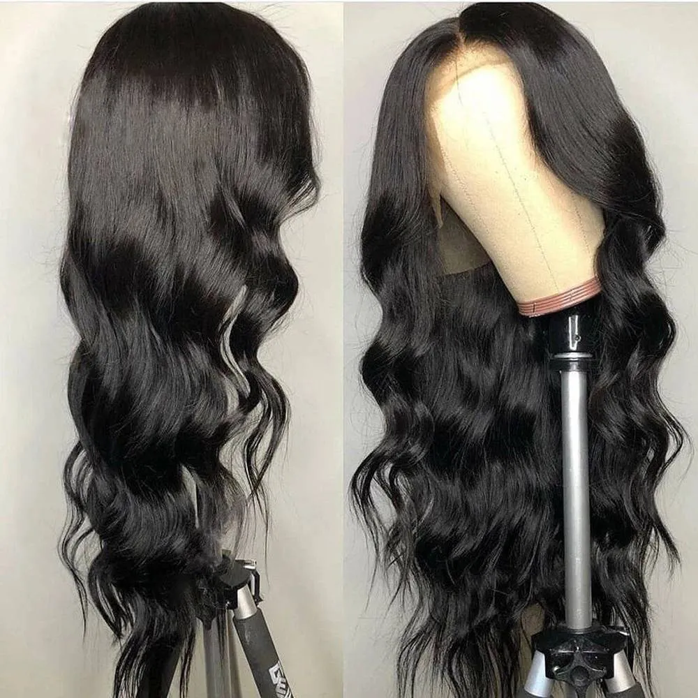 Body Wave koronkowe czołowe ludzkie włosy peruki dla czarnych kobiet 13x4 koronkowa przednia peruka przezroczysta koronkowa 250% Brazylijska Remy Hair Kf Beauty U