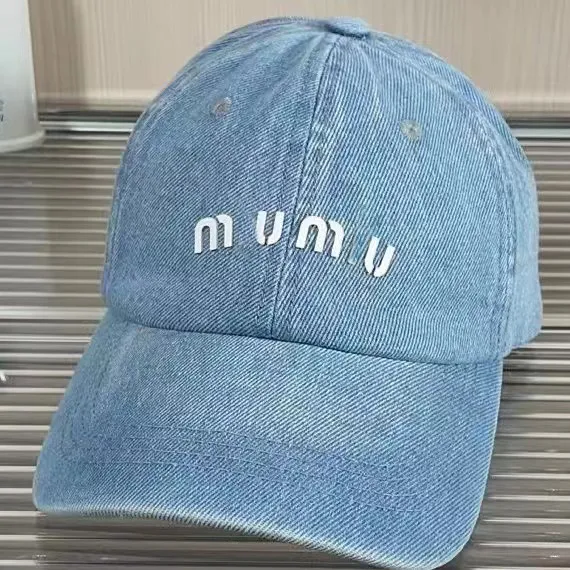 MIUN BALL CAPS MIU Baseball Cap Dżins haft haftowe unisex designerka czapka mius caps miękki top krem ​​hatów 684 v4on