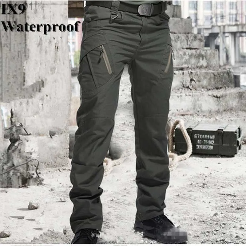 Pantalons pour hommes IX9 Pantalons tactiques militaires imperméables Pantalons de combat Pantalons militaires de l'armée SWAT Pantalons cargo pour hommes Pantalons décontractés en coton L230520