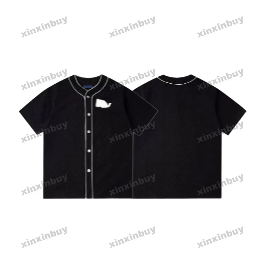 xinxinbuy Maglietta da uomo firmata Tee 23ss Lettera tessuto jacquard manica corta cotone donna bianco nero XS-2XL