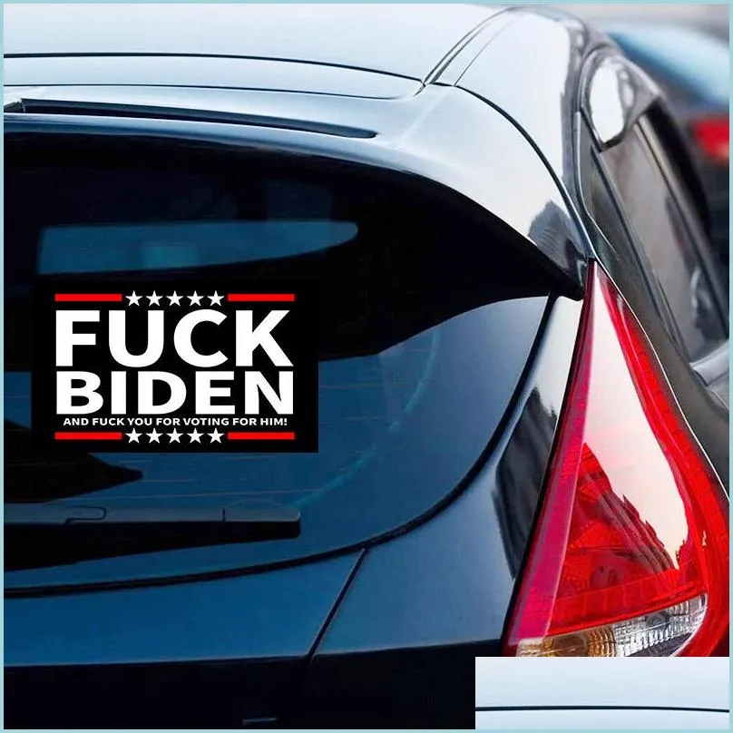 Bannière Drapeaux Trump 2024 Pvc Autocollant De Voiture Campagne Présidentielle Américaine Autocollants Biden N'est Pas Mes Présidents Étanche Drop Delivery Dhw03