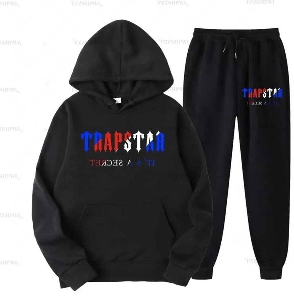 Herrspårar Trapstar Tryckt sportkläder Män Två stycken Set Loose Hoodie Sweatshirt Pants Jogging Clothing S Clothing Motion Design 58ESS