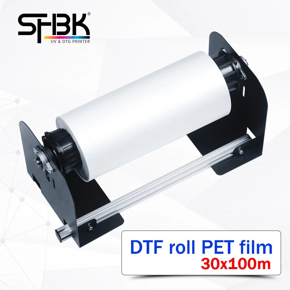 Kağıt 30cm*100m A3 DTF Pet Roll Film Mat Baskı Tshirt Giysi Epson L1800 1390 Yazıcı Dönen Braket Cihazı