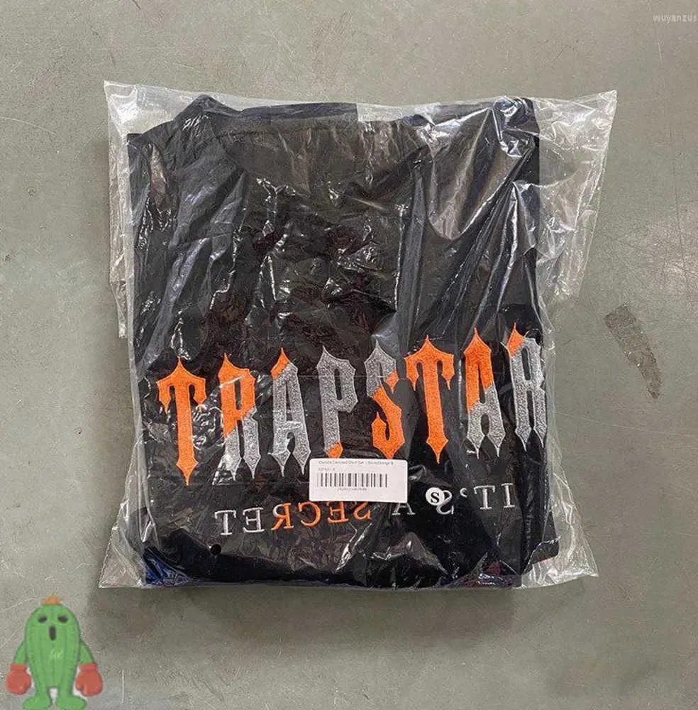 Męskie koszulki Mężczyzny Kobiety Trapstar T-shirts Letni strój Orange Grey Ręcznik Haft krótki rękaw Para TOP TEE Zestaw Motion Projekt 68ess